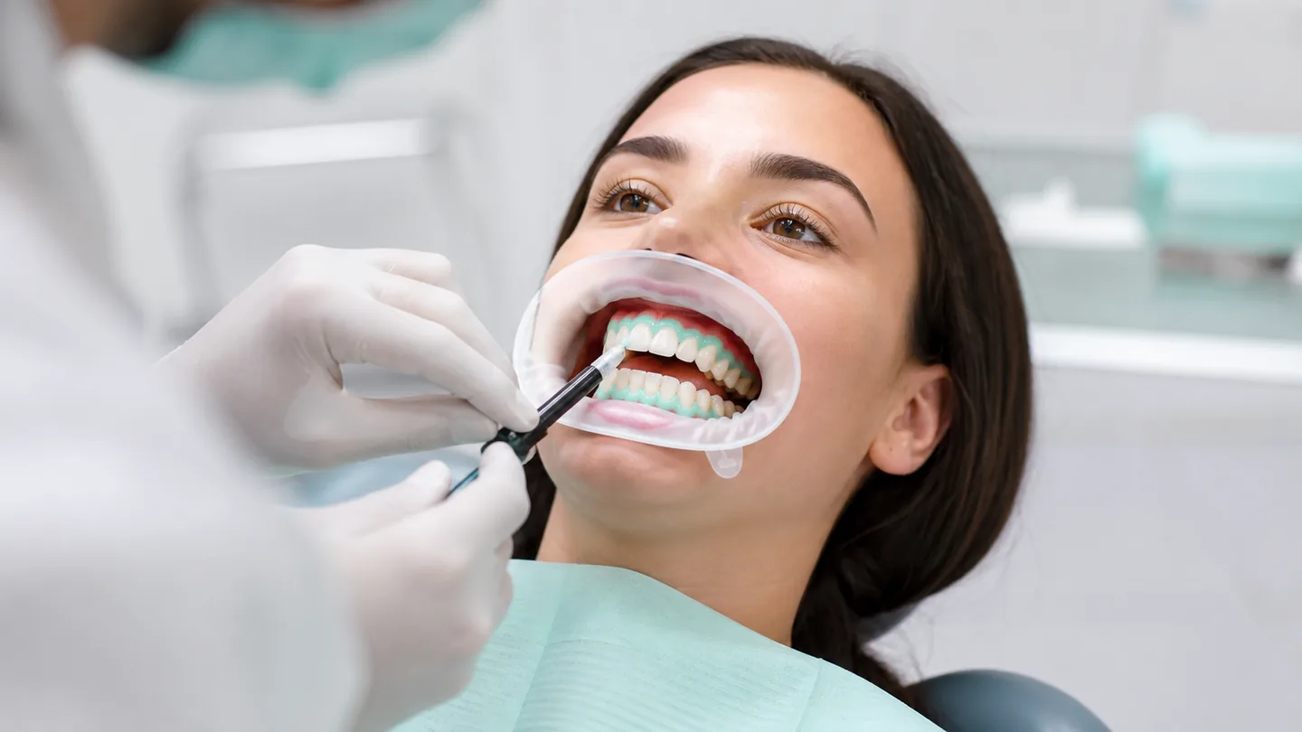 Ilustração editorial sobre clareamento dental