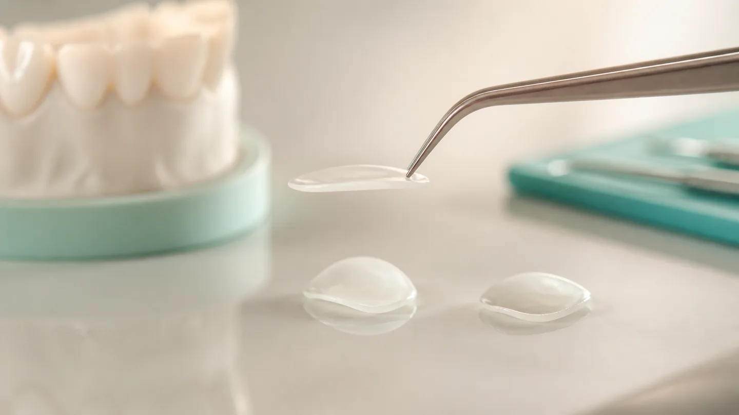 Ilustração editorial sobre lentes de contato dental