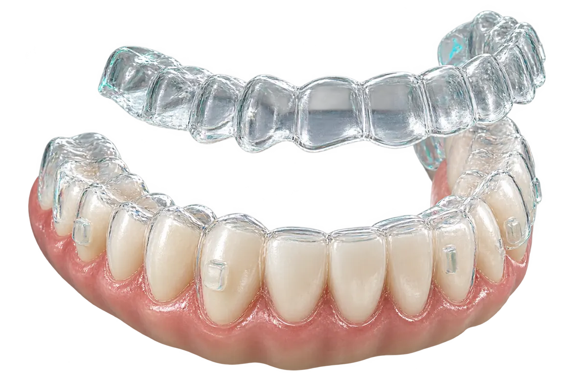 Alinhador dental transparente em 3D