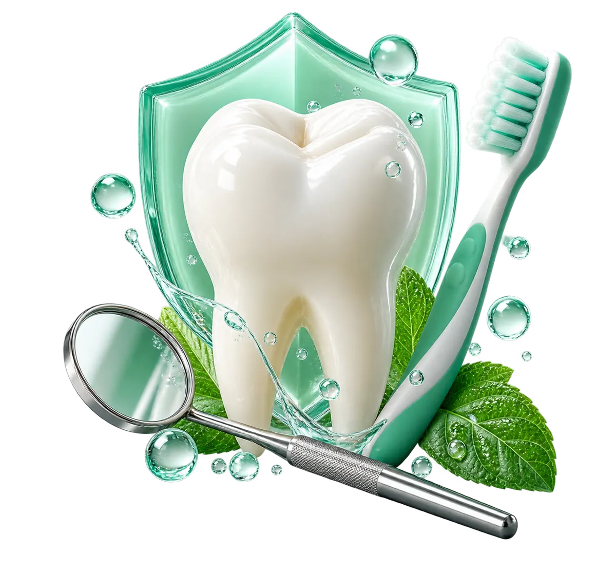 Composição 3D de odontologia preventiva